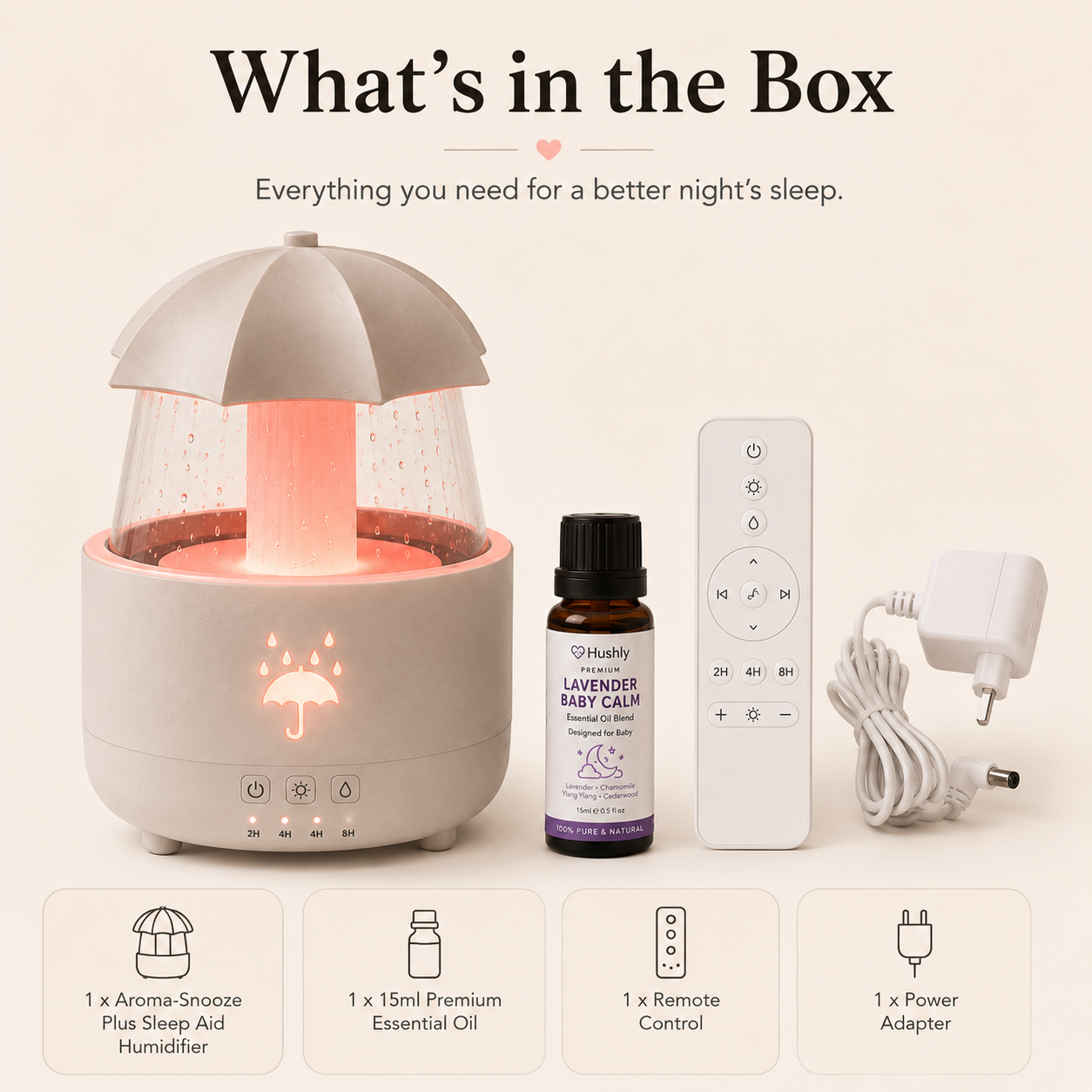 Hushby™ Aroma-Snooze Plus | 4-in-1 Baby Sleep Aid System