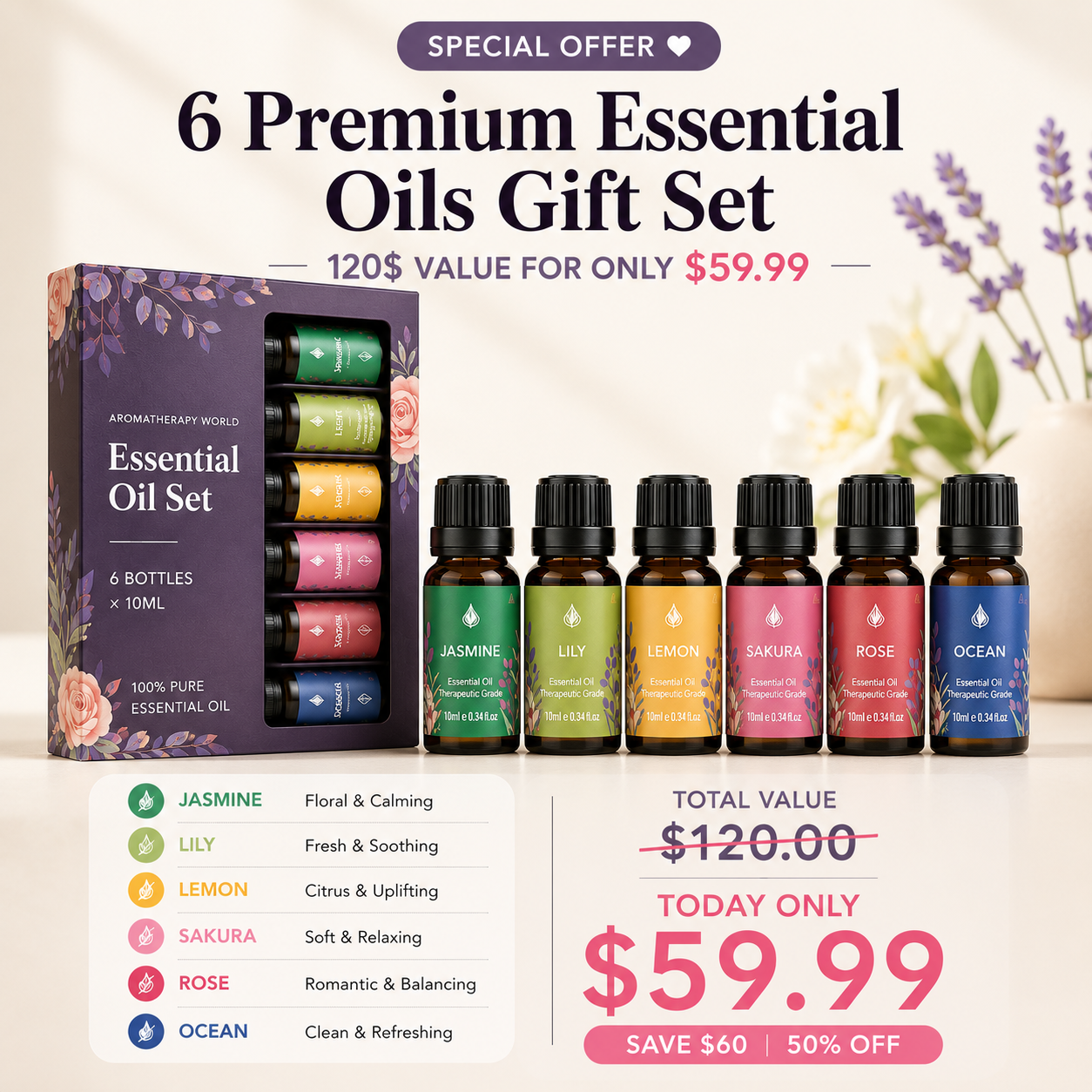 Hushby™ Essential Oil Gift Set (120$ Worth)